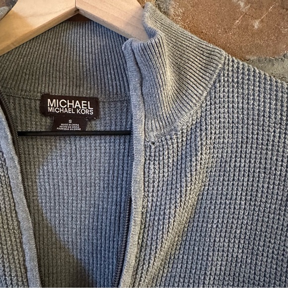 Mens Michael Kors Zip Up Sweater Small Gray - Picture 8 of 10